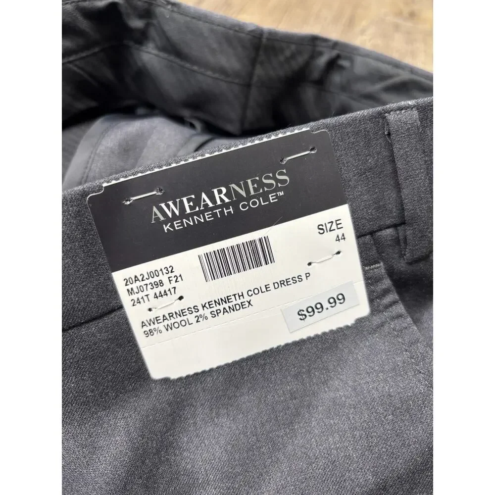 Kenneth Cole Awearness Mens Gray Modern Fit Dress Pants Size 44